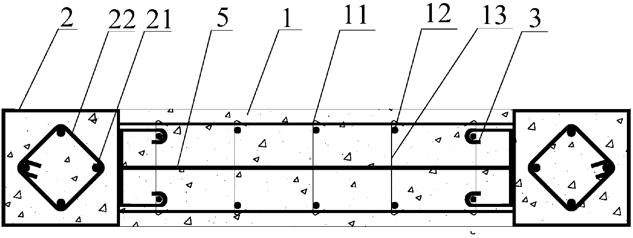 Damage-controllable high-strength concrete shearing wall and manufacturing method thereof