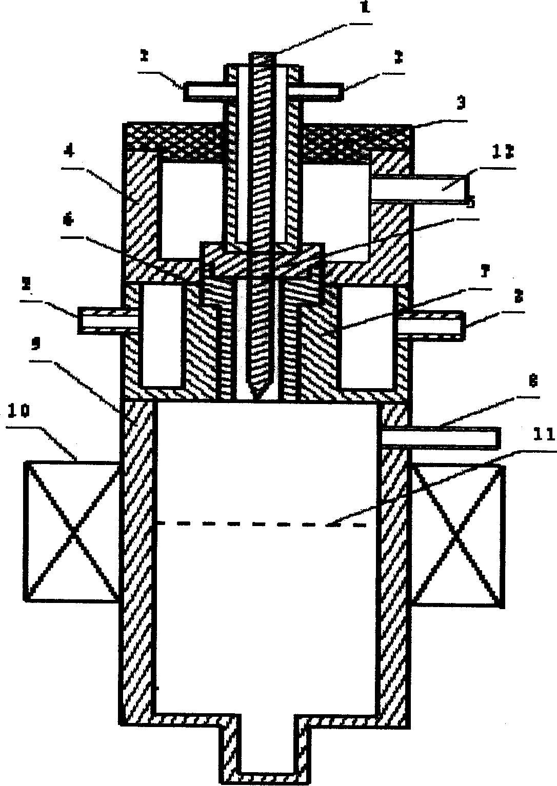 Technology and equipment for preparing magnetic carbon nanometer tube by plasma