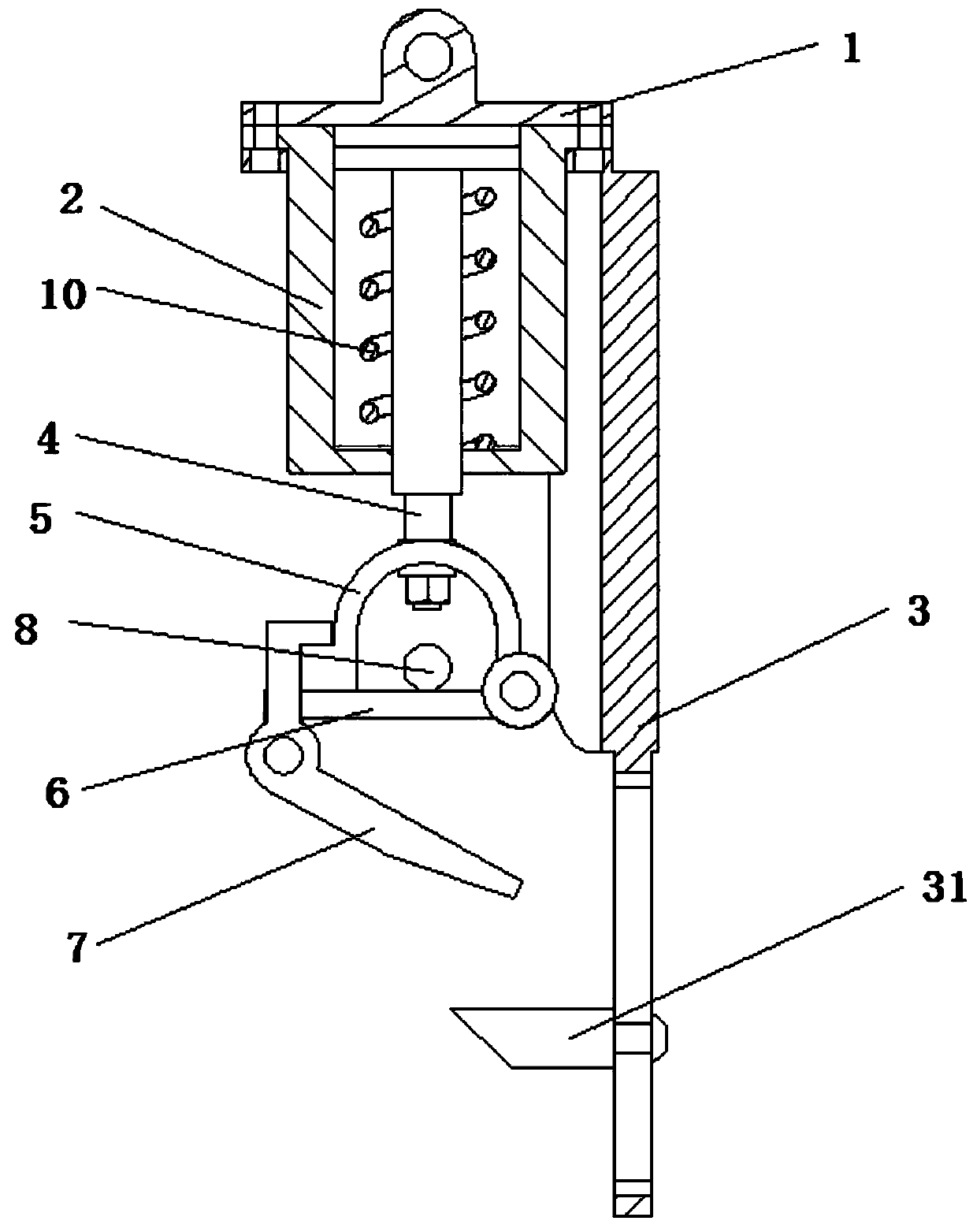 An adjustable distribution line abandonment protection pole device