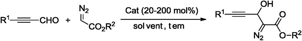 Synthesis method of 3-hydroxyl diazoester intermediate alkyne compound