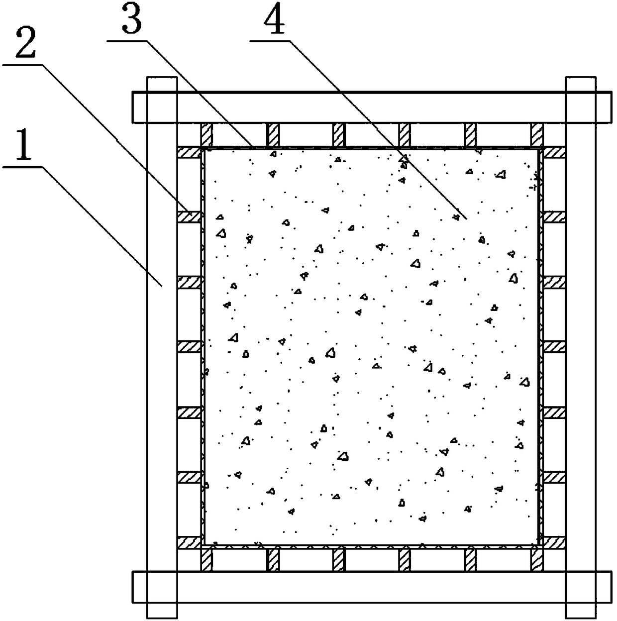 Construction device and method for pouring and reinforcing sectional steel hoop type concrete single column