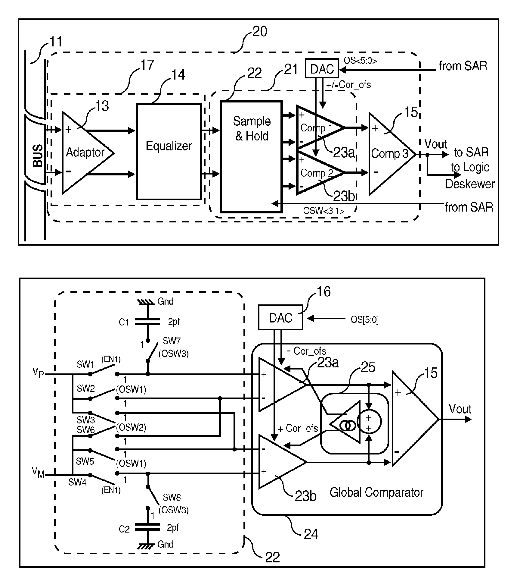 Receiver having full signal path differential offset cancellation capabilities