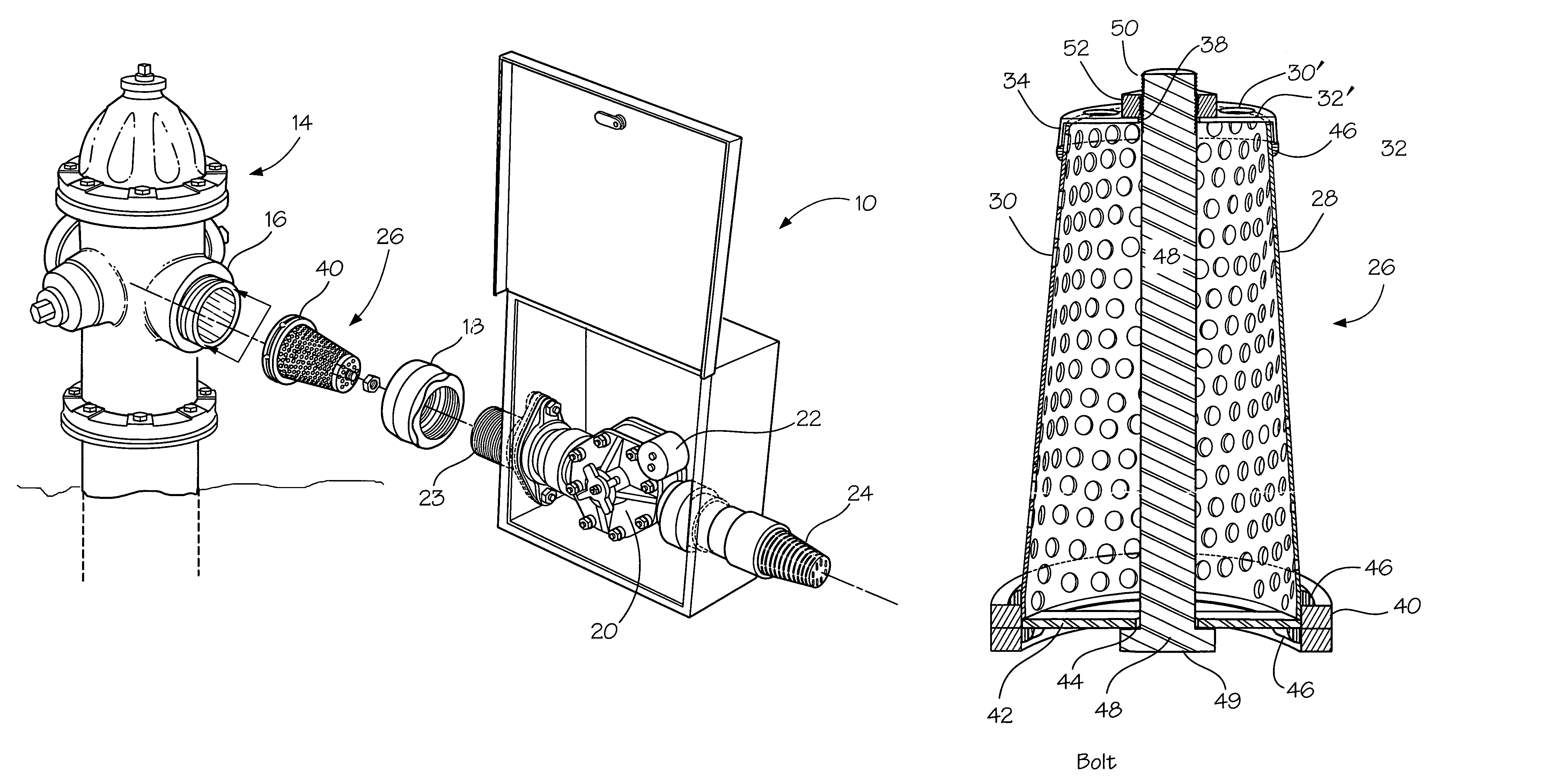 System for straining water