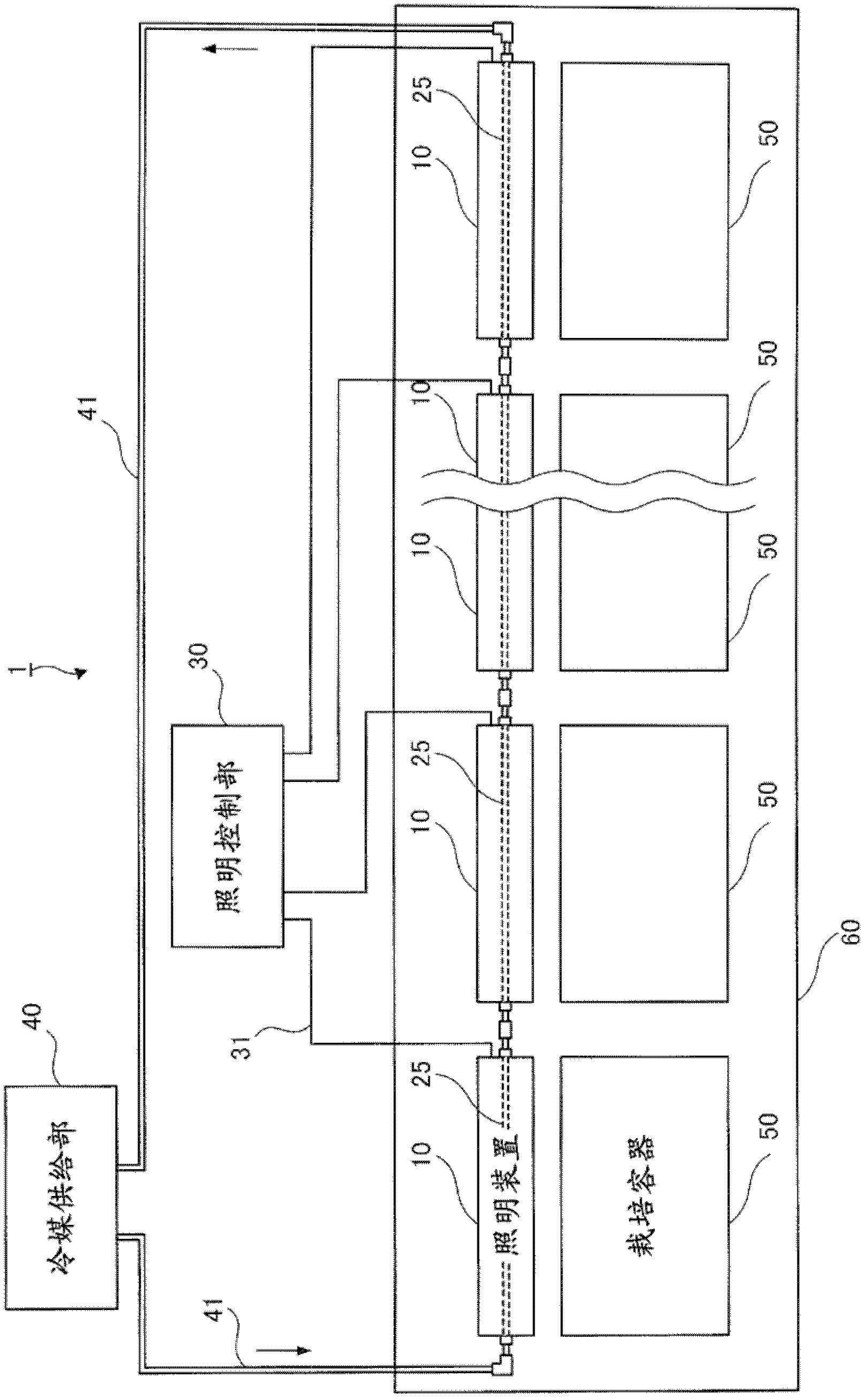 Illuminating device for plant cultivation and plant cultivation system