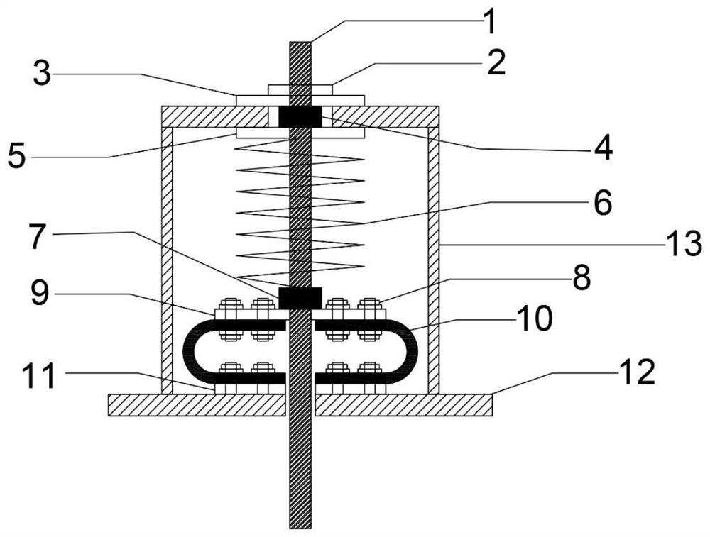 Energy dissipation and seismic mitigation type landslide pile-anchor supporting system suitable for strong earthquake area