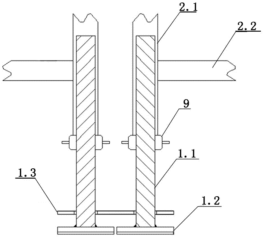 A quick disassembly and assembly frame structure for platform structure support and its construction method
