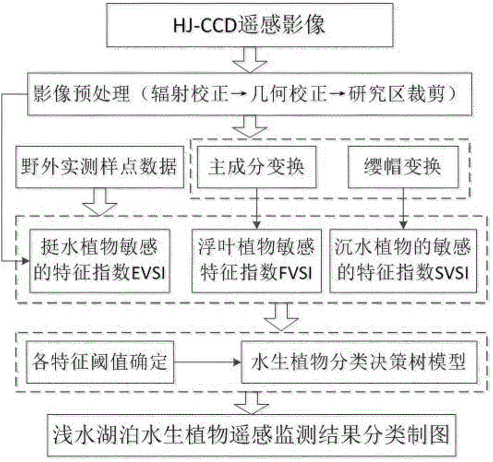 Rapid monitoring method for aquatic plants in shallow lake based on HJ-CCD images