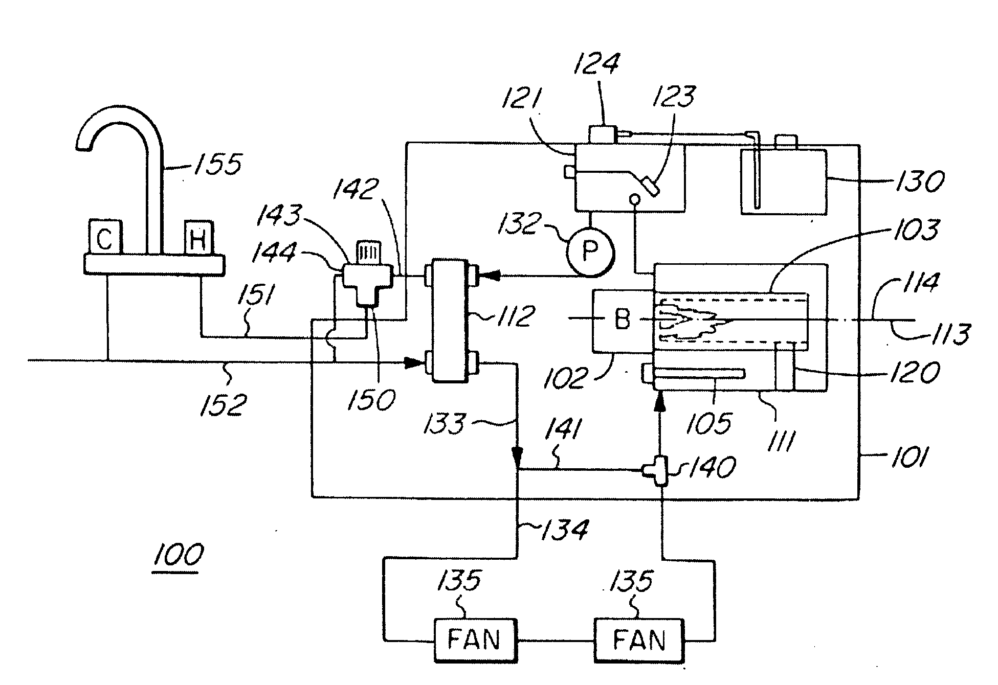 Coolant and potable water heater