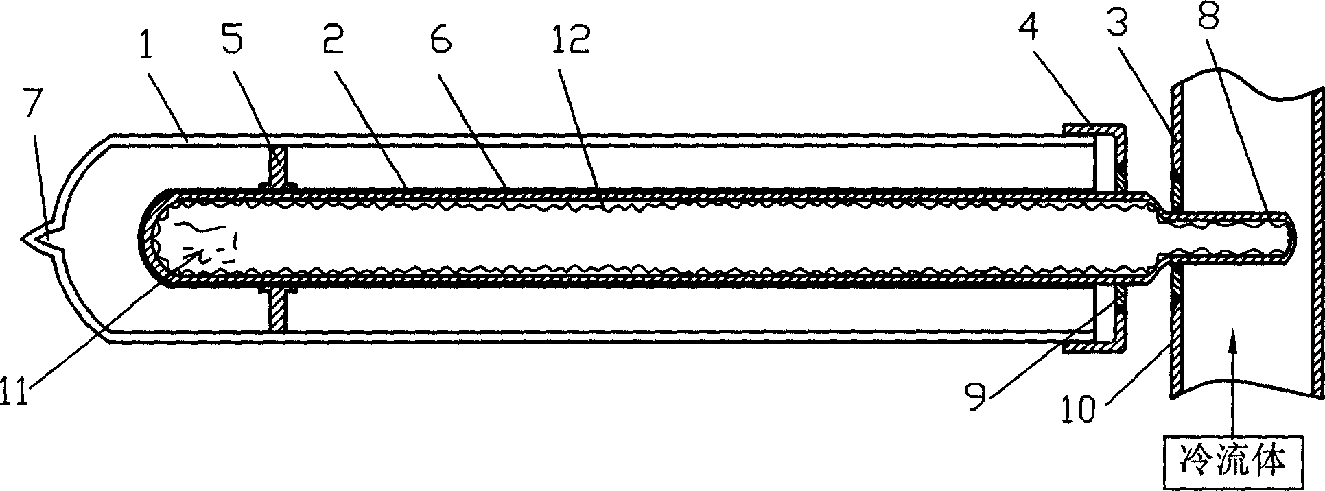 Heat pipe receiver in intermediate temperature in use for generating electricity from solar heat