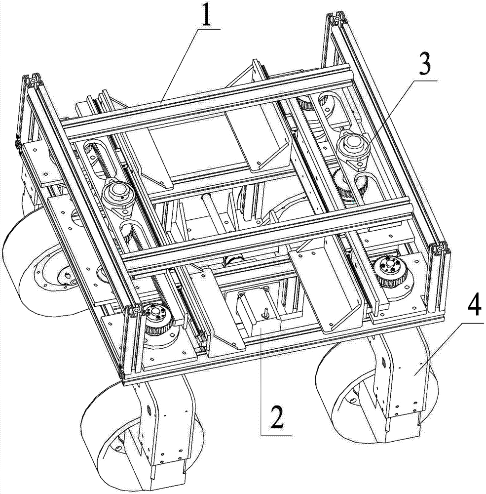 Omni-directional mobile platform capable of implementing synchronous steering