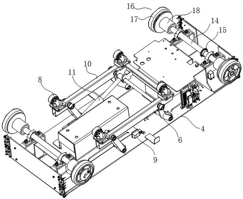 Wheel distance adjusting device and fruit and vegetable picking machine