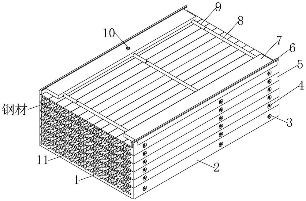 A kind of steel material manufacturing processing stacking method