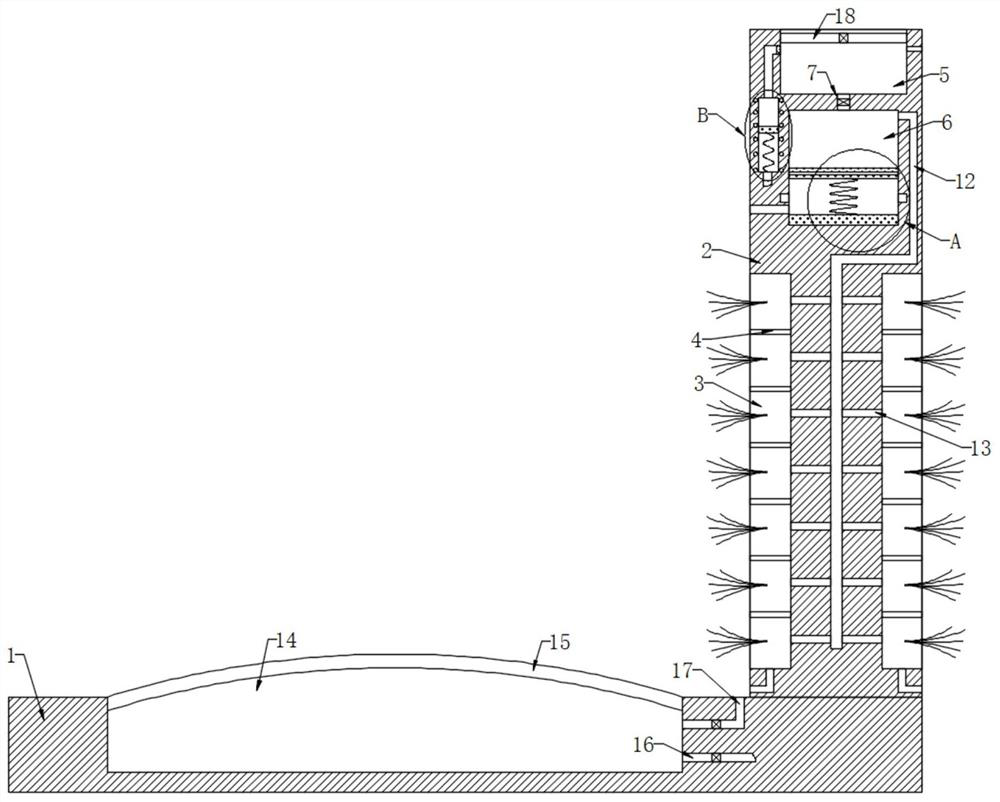 Ecological corridor vegetation wall with automatic irrigation function