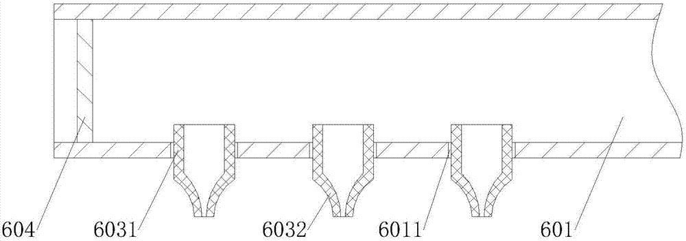 Spraying device for cast iron tube