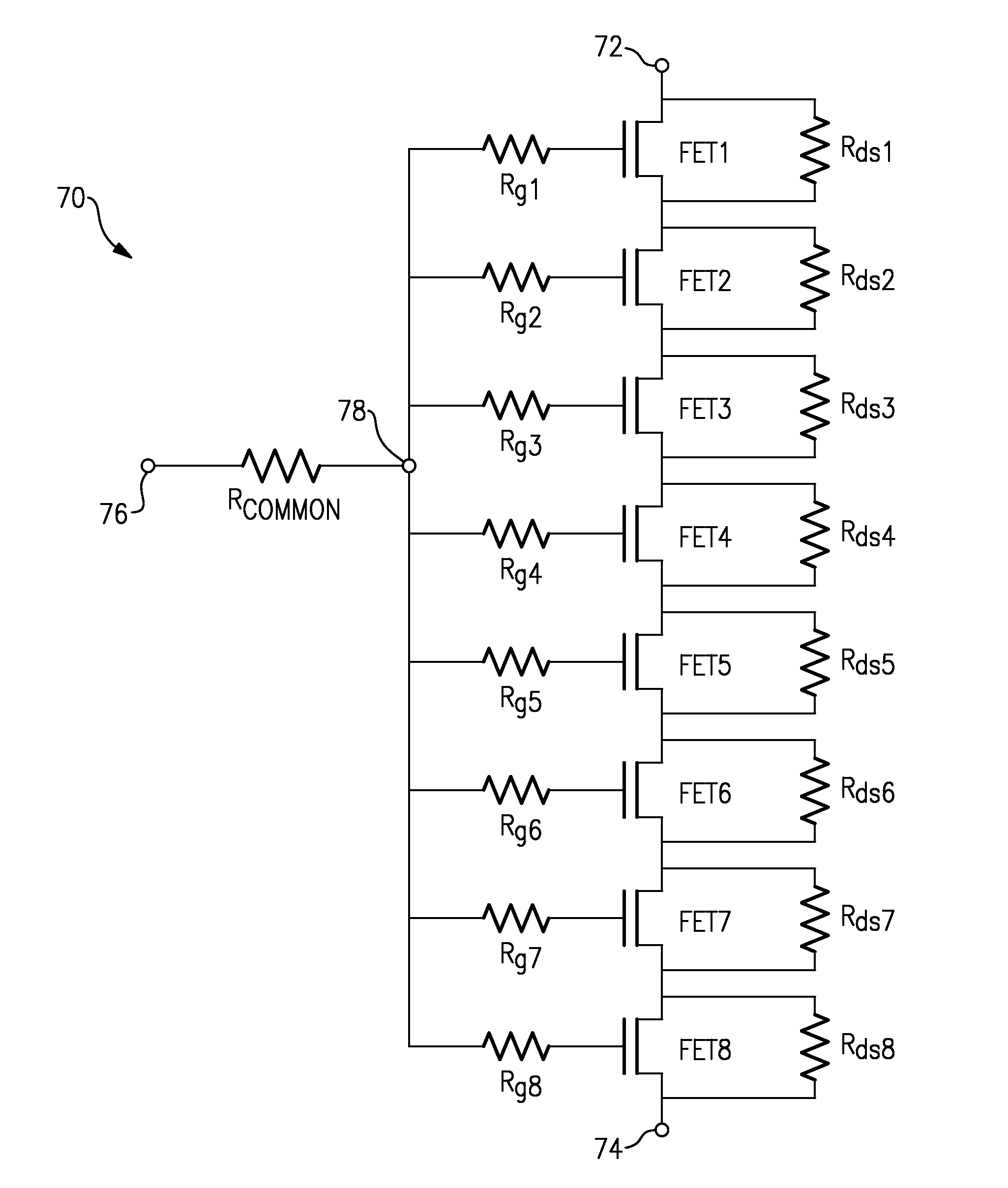 Circuits and methods for improved quality factor in a stack of transistors