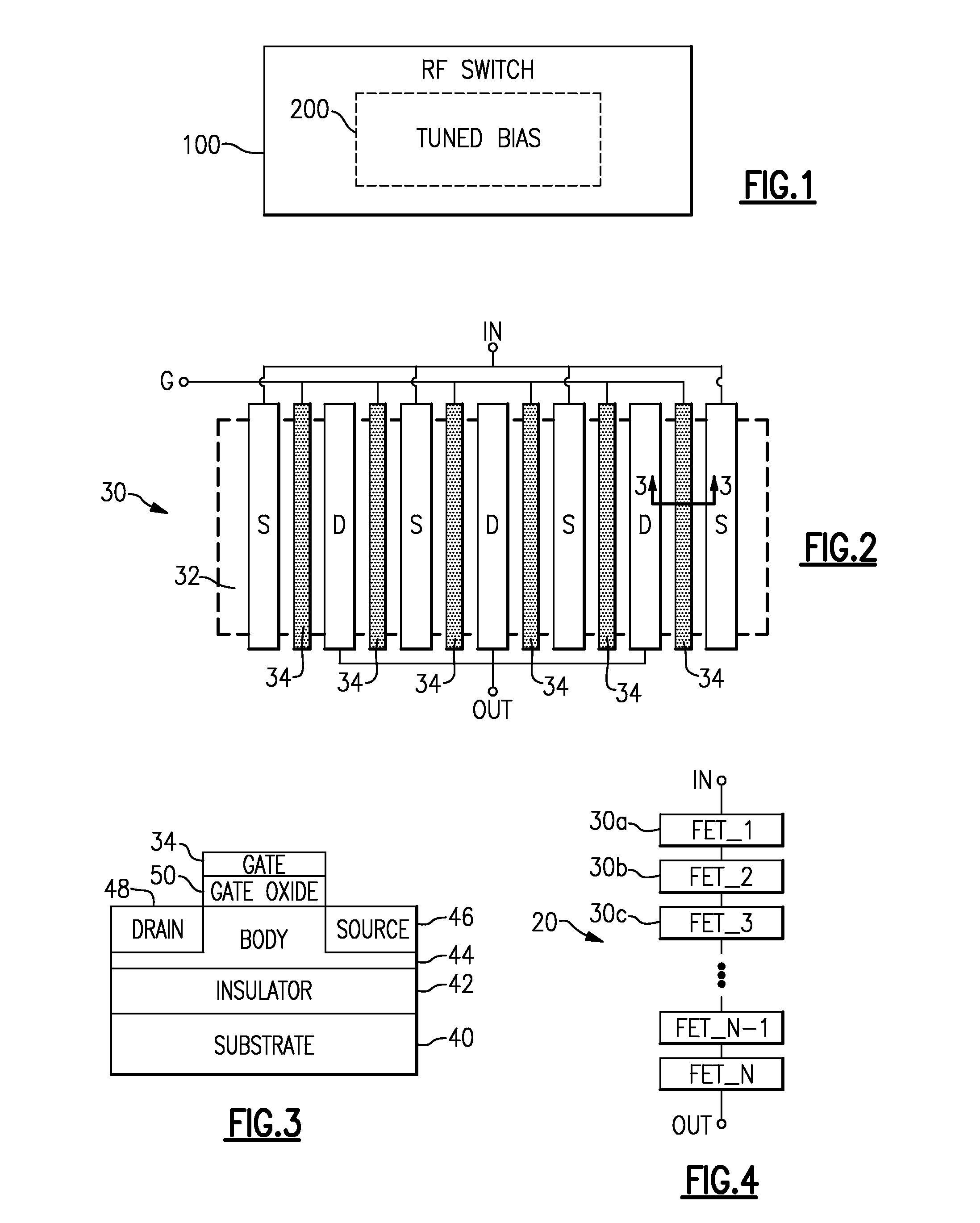 Circuits and methods for improved quality factor in a stack of transistors