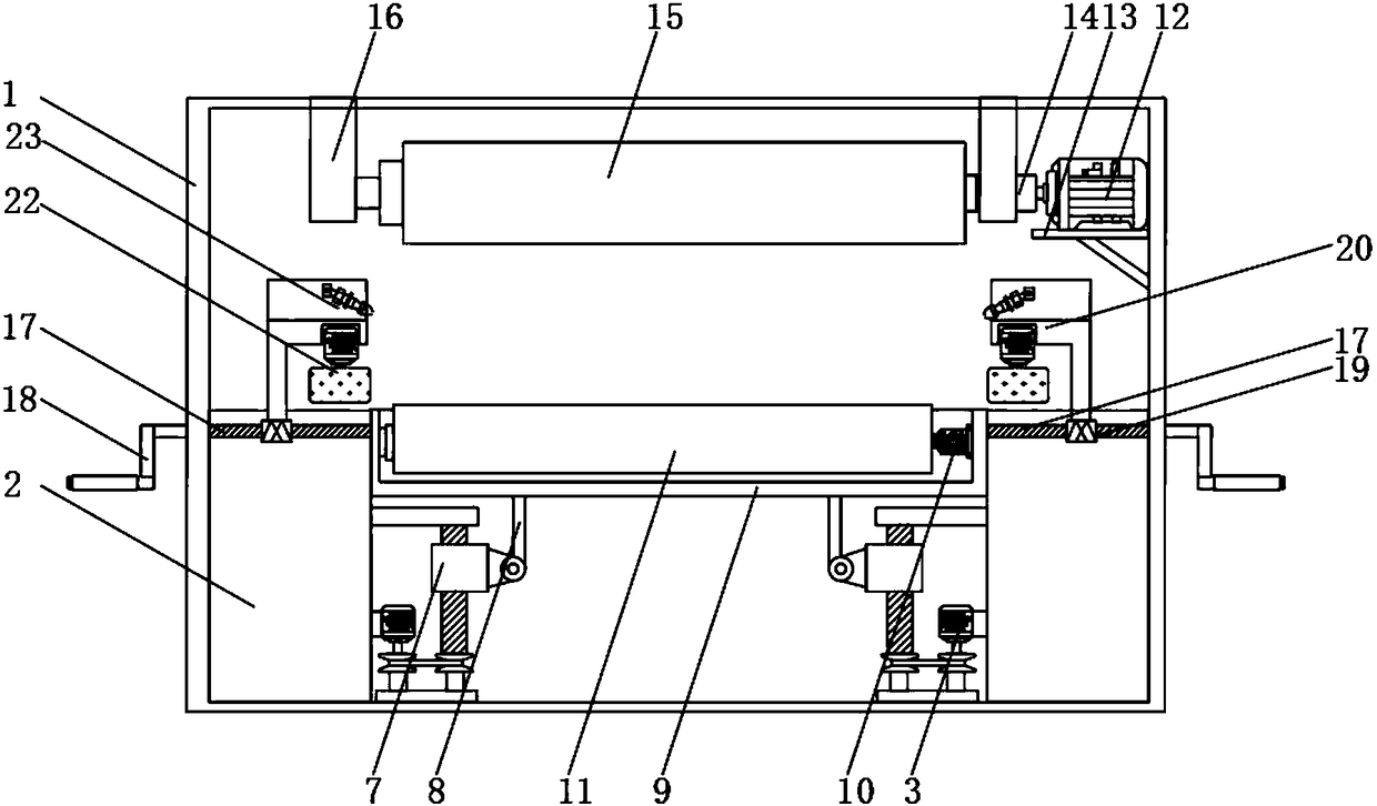 Grinding and polishing device for bamboo wood processing