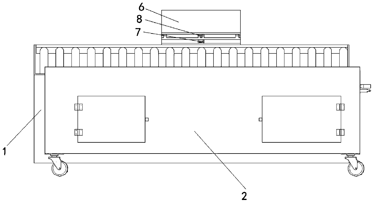 Automatic falling material receiving mechanism used for laser pipe cutting machine