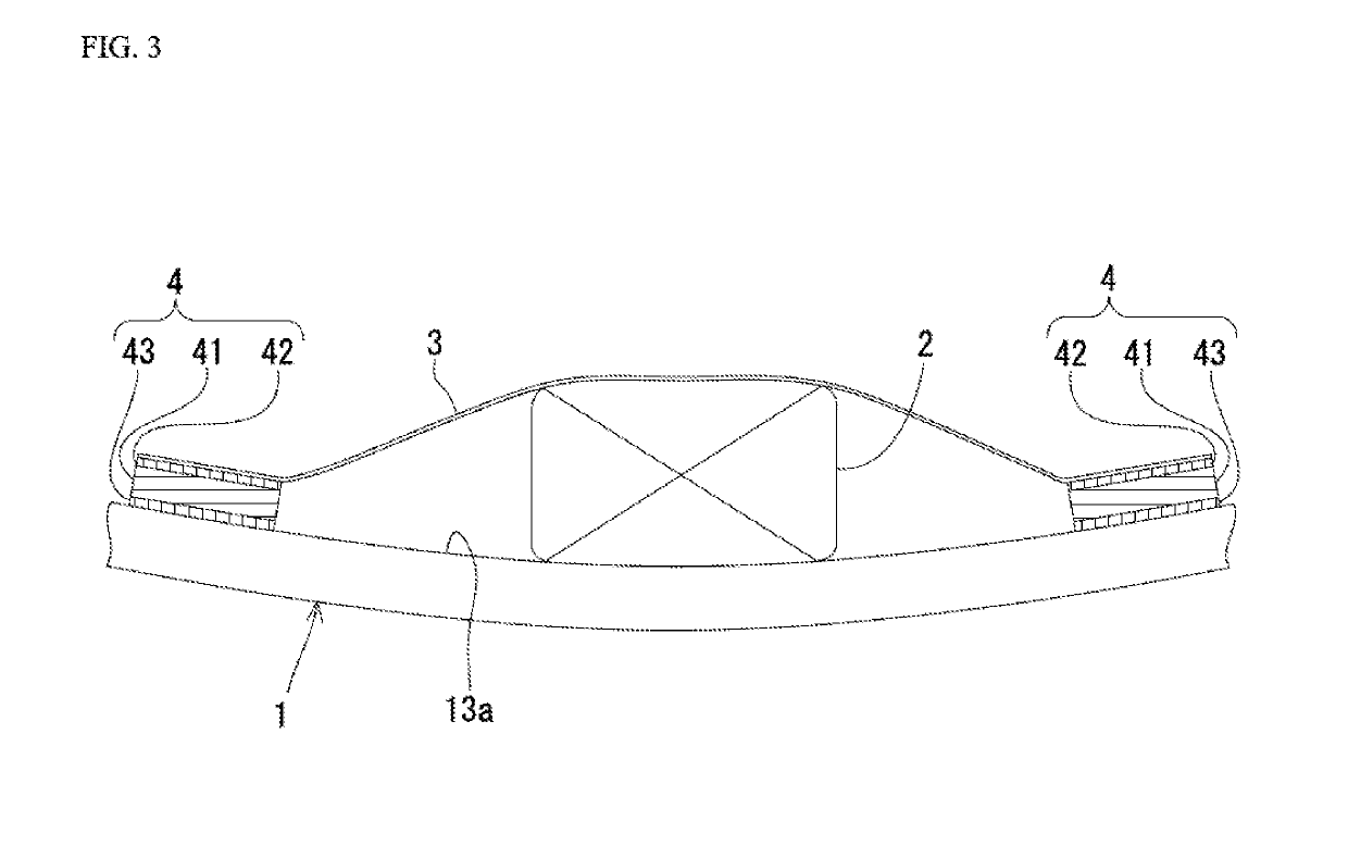 Pneumatic tire and structure for securing electronic part to tire