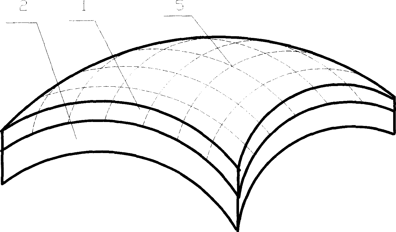 Three-dimensional curved surface covering forming method and die for streamline locomotive cab