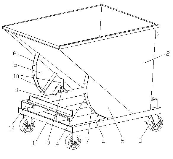 Rolling disc self-discharging type scrap iron vehicle