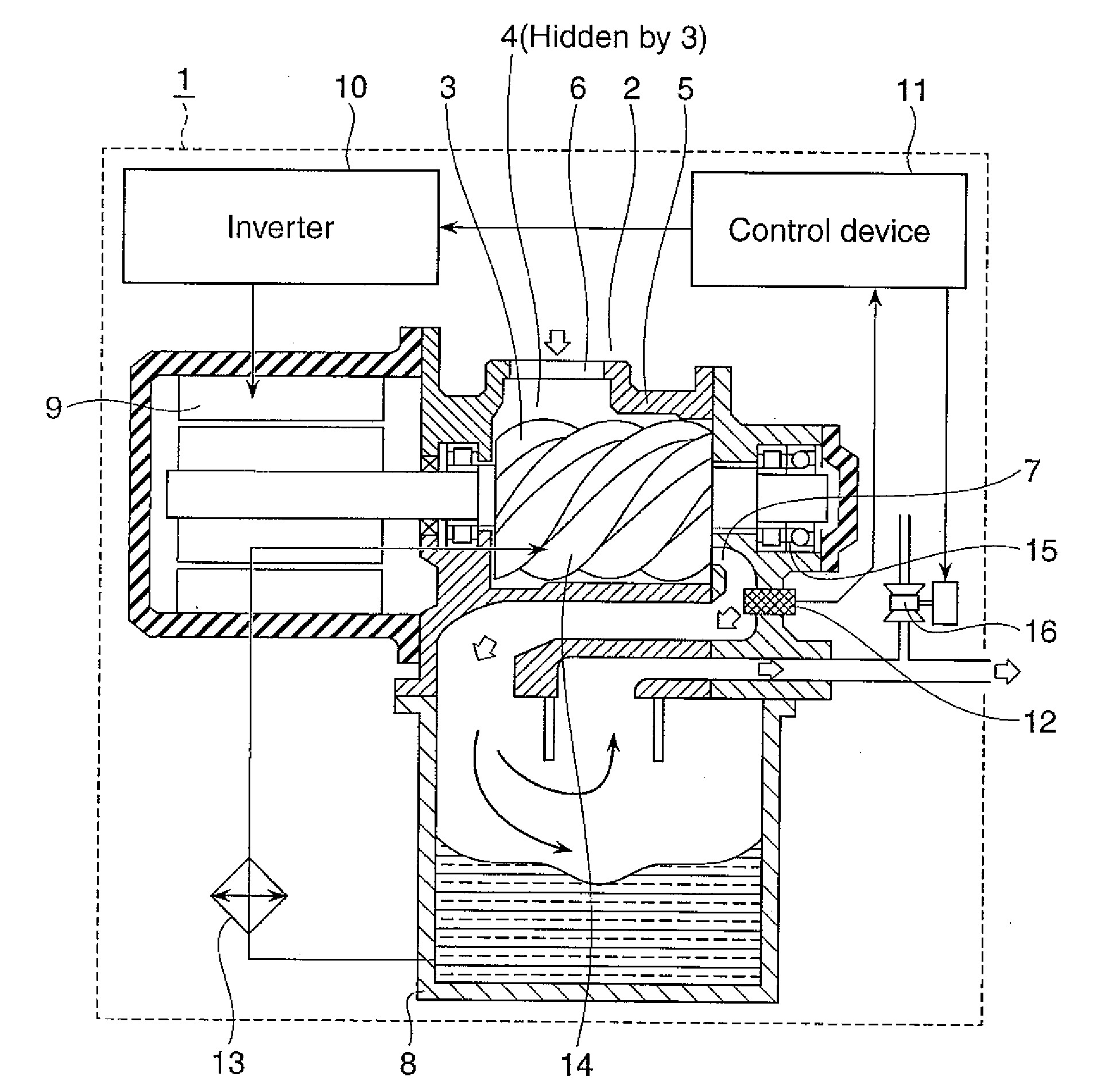 Oil-flooded screw compressor, motor drive system, and motor control device