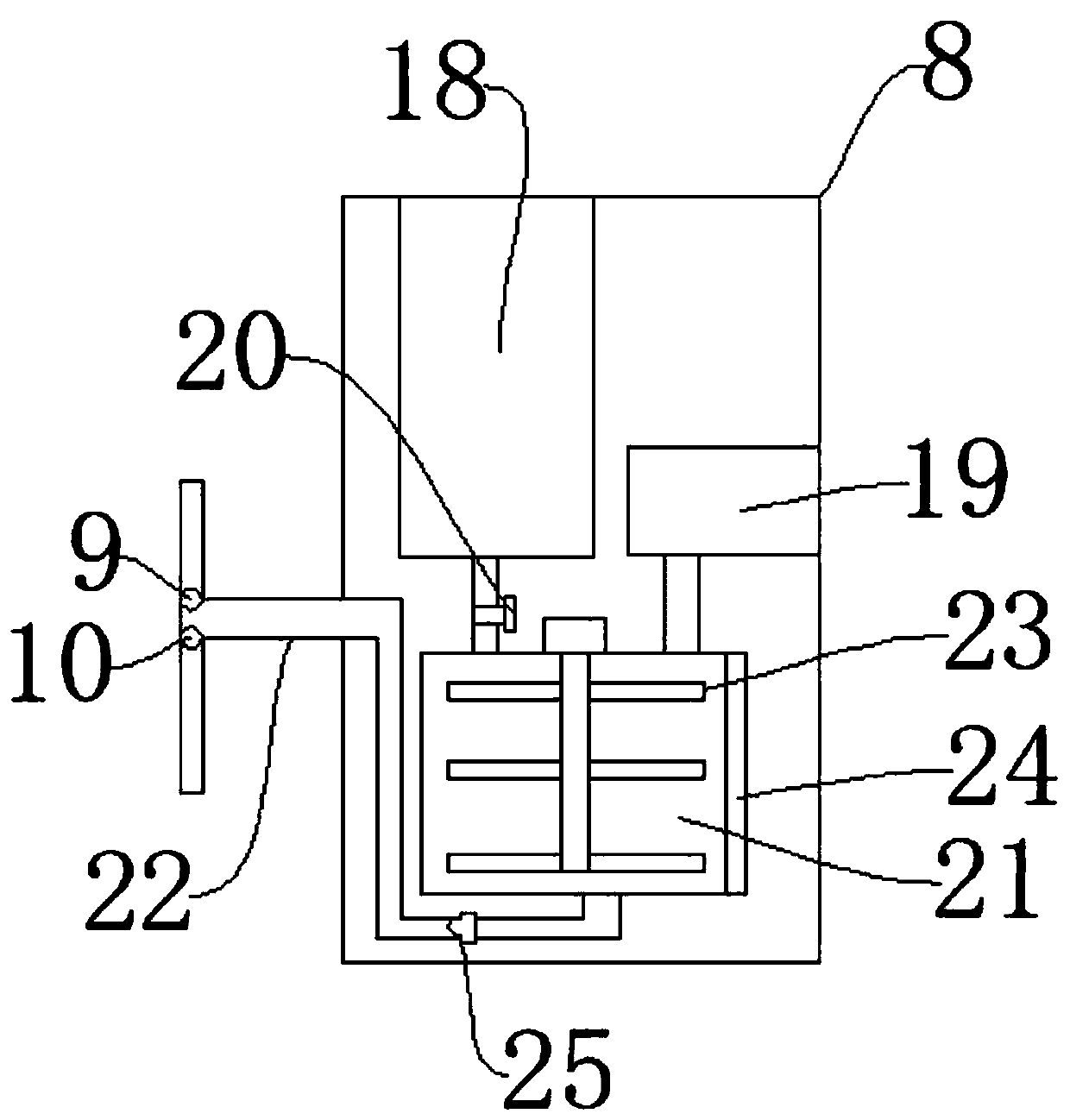 Water and fertilizer integrated automatic spraying device for greenhouse vegetable planting