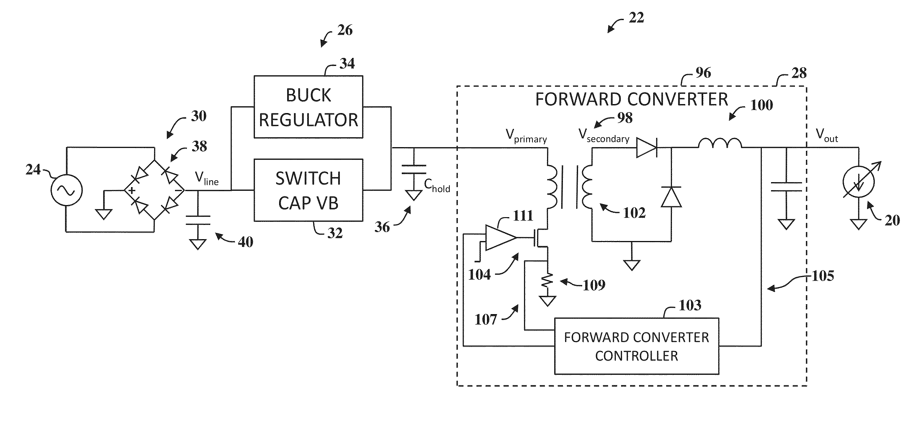 Electrical circuit for delivering power to consumer electronic devices