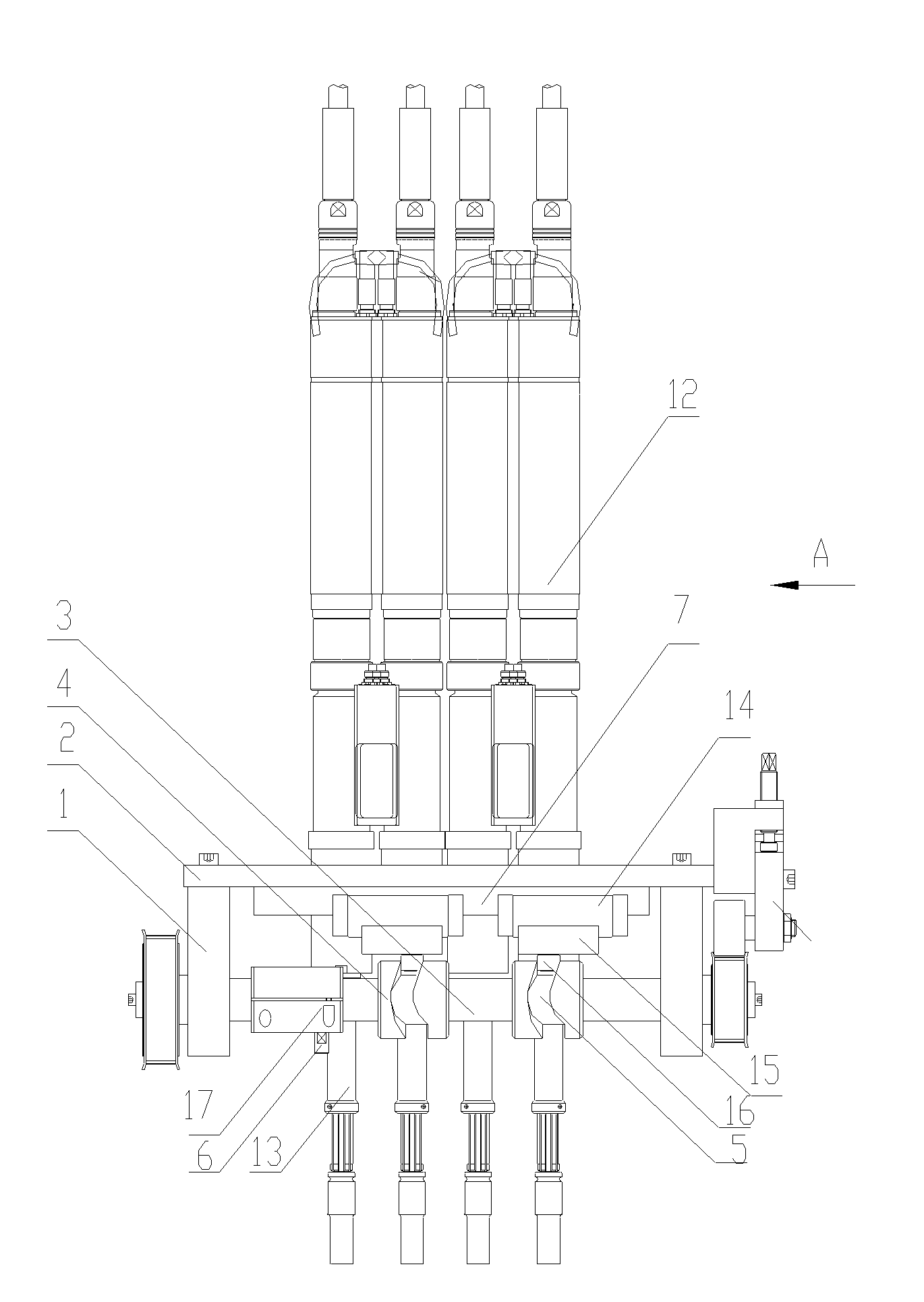 Automatic camshaft shifting device for tightening wrench