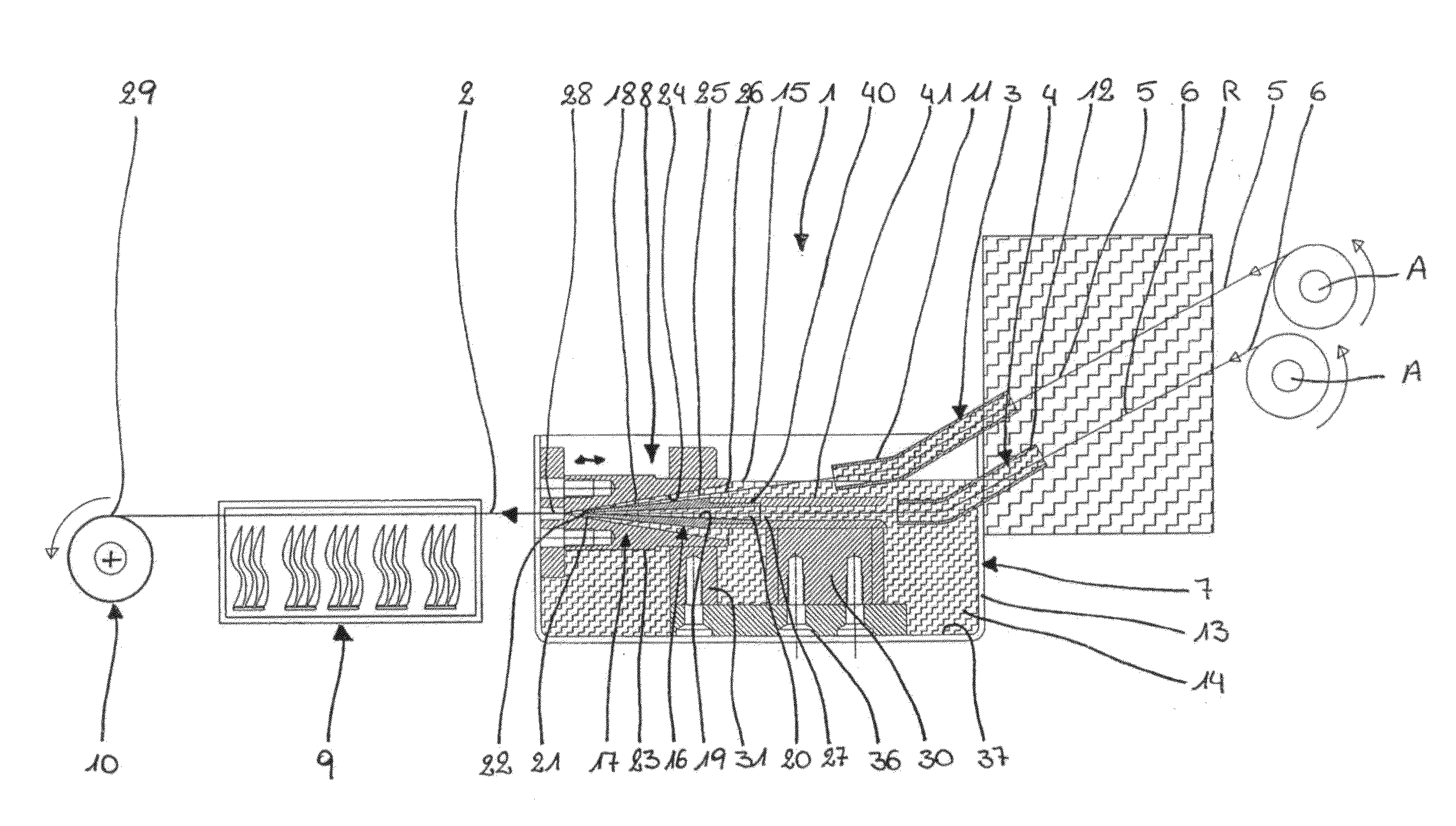 Method and device for producing a thread made from a plurality of individual filaments and monofilament thread produced through the method