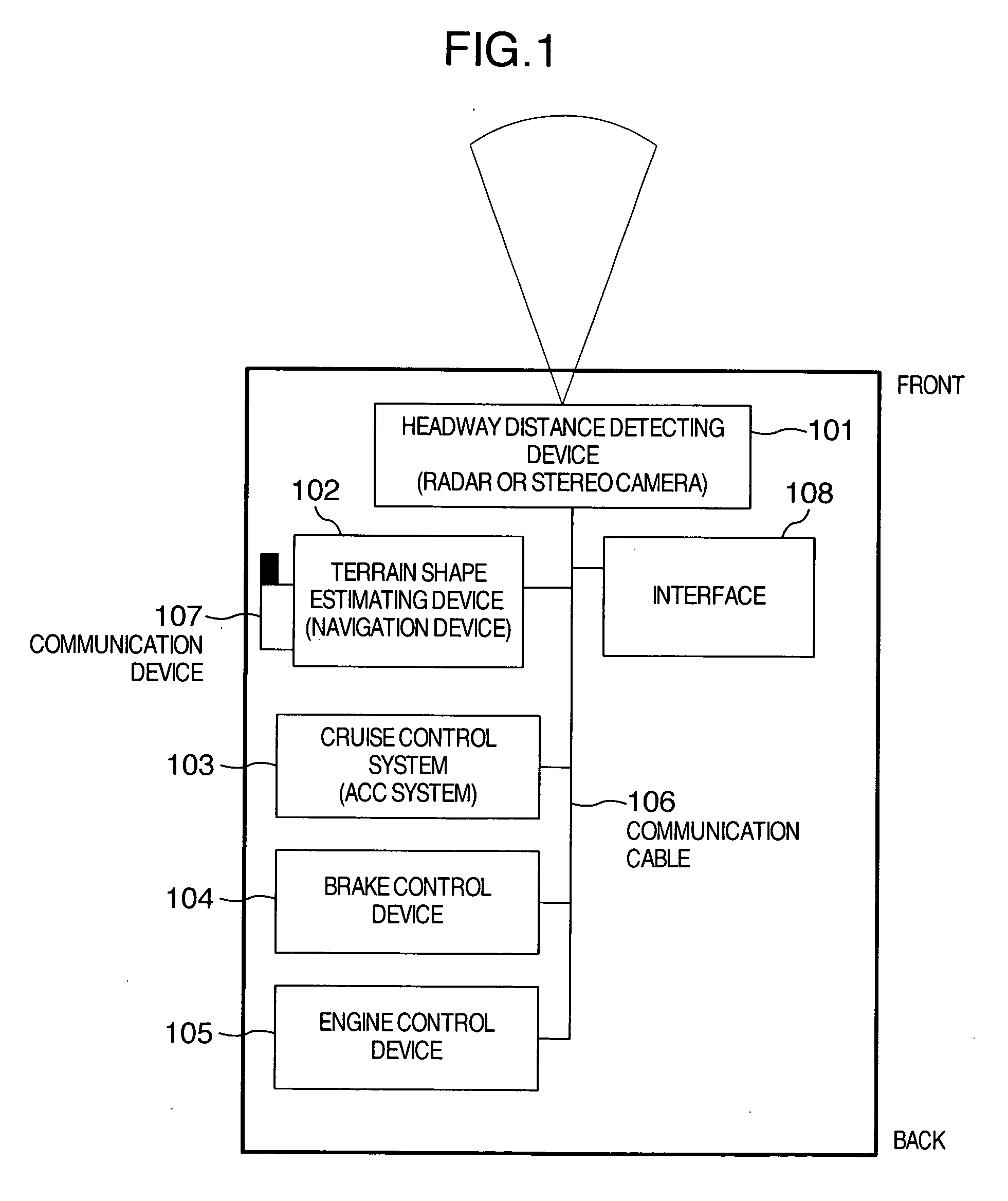 Adaptive cruise control system and navigation system's media with vehicle control information included