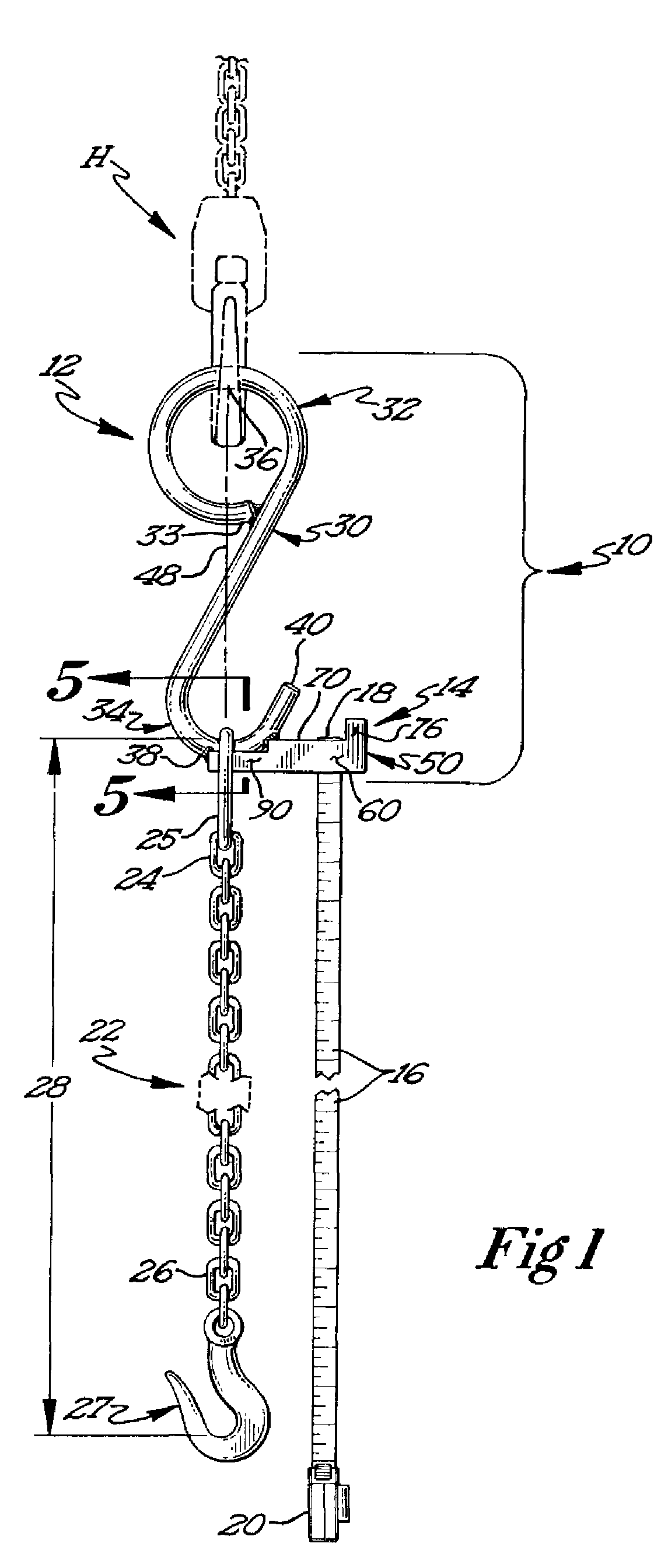 Hook for detection of chain sling failure