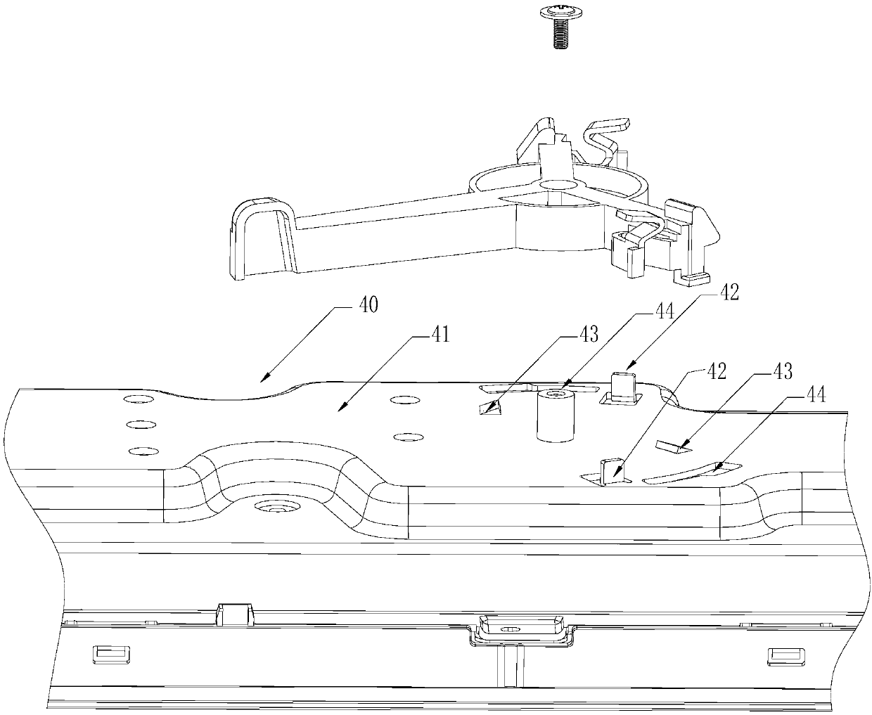 Vehicle-mounted lock fastener structure