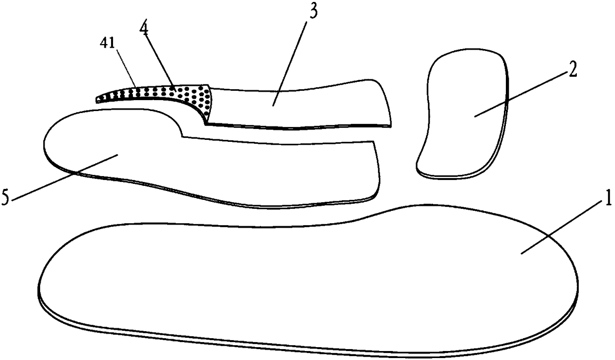 Insole with independent supporting of inner and outer foot arches and preparation method thereof