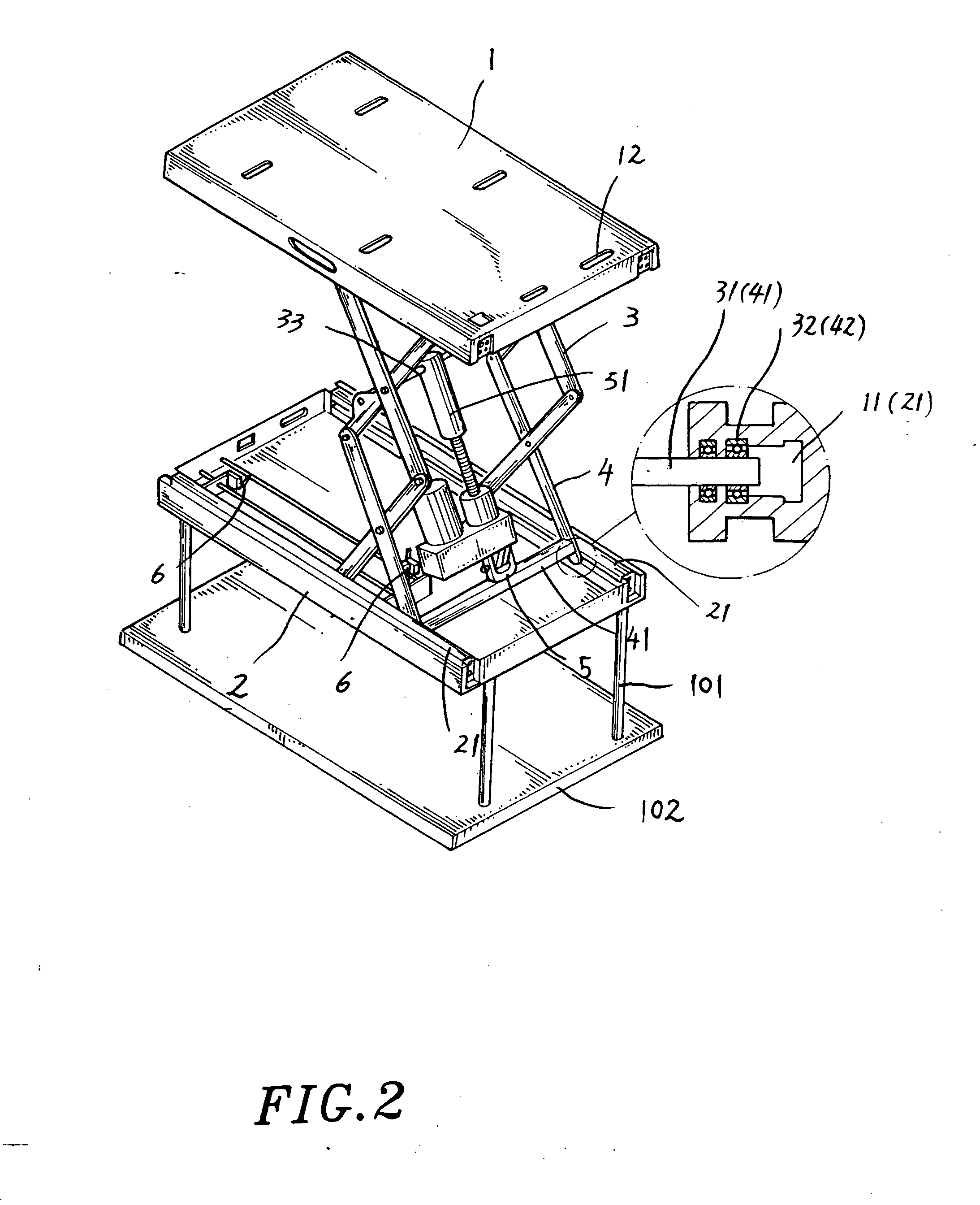 Hidden electric power elevating stand structure