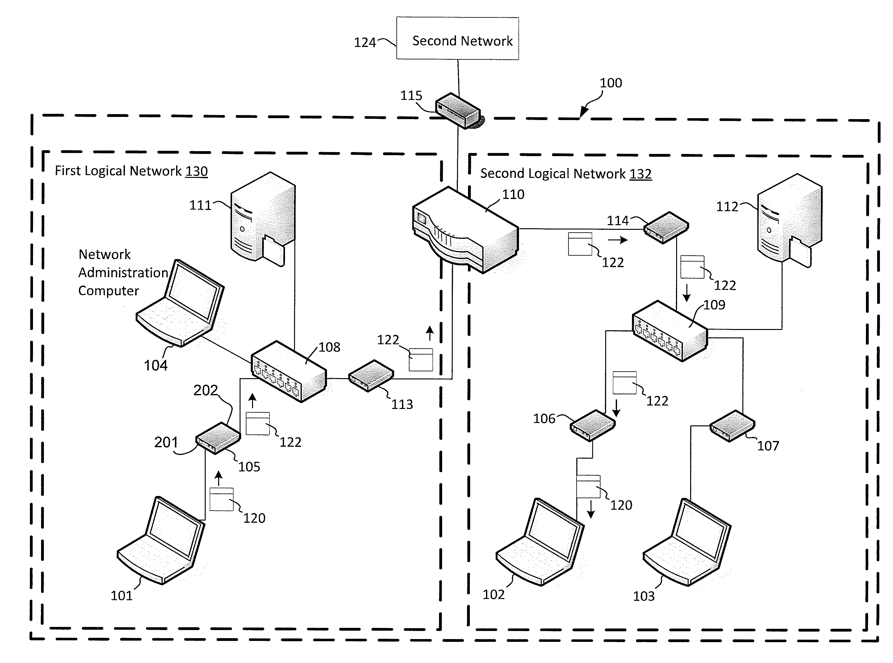 Firewalls for filtering communications in a dynamic computer network