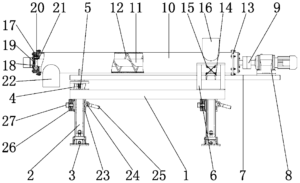 Adjustable sludge cleaning device for sludge drying system