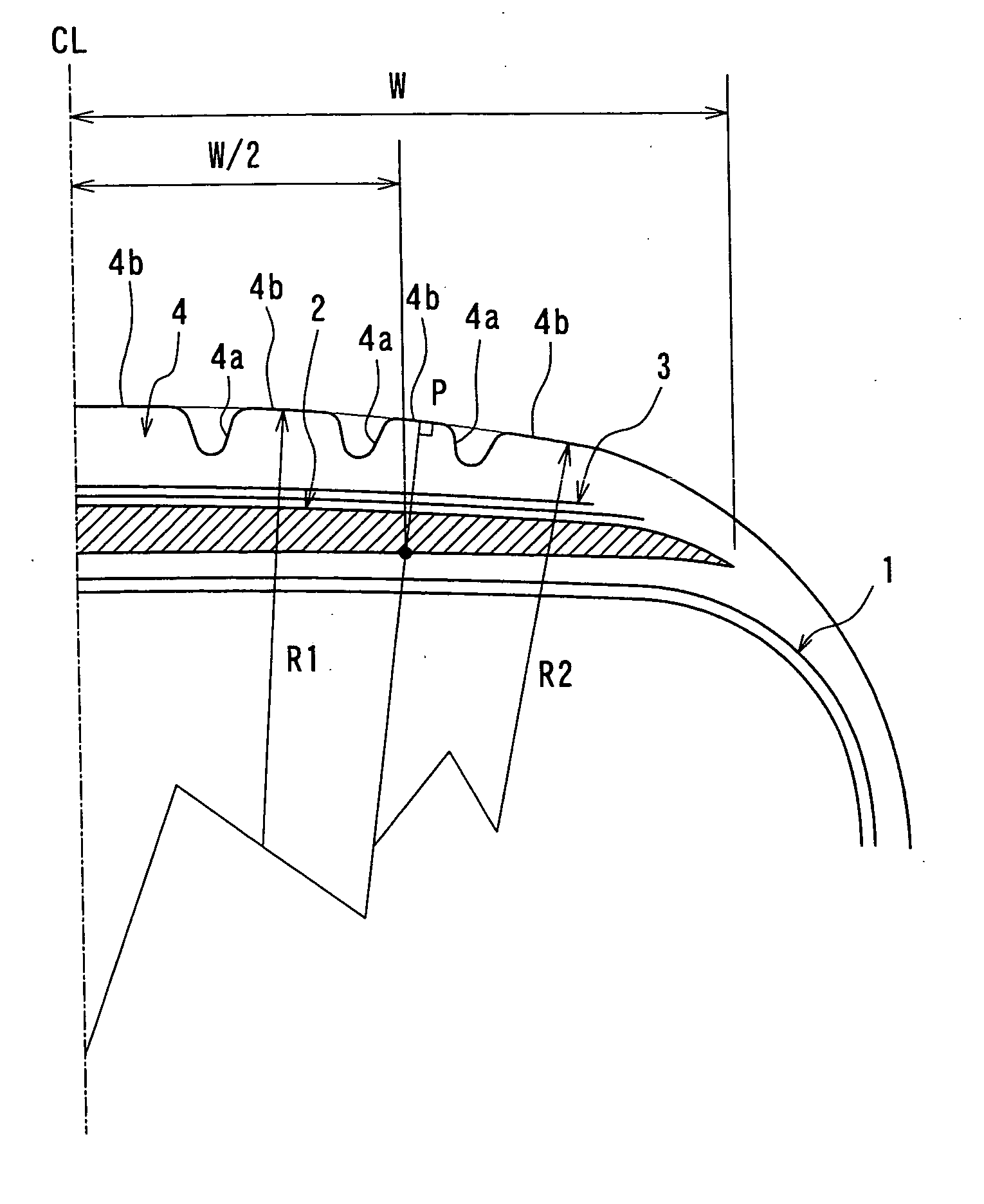 Pneumatic radial tire for airplanes