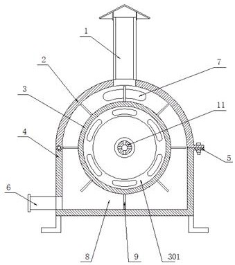 Rotary waste heat recycling device