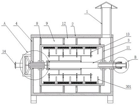 Rotary waste heat recycling device