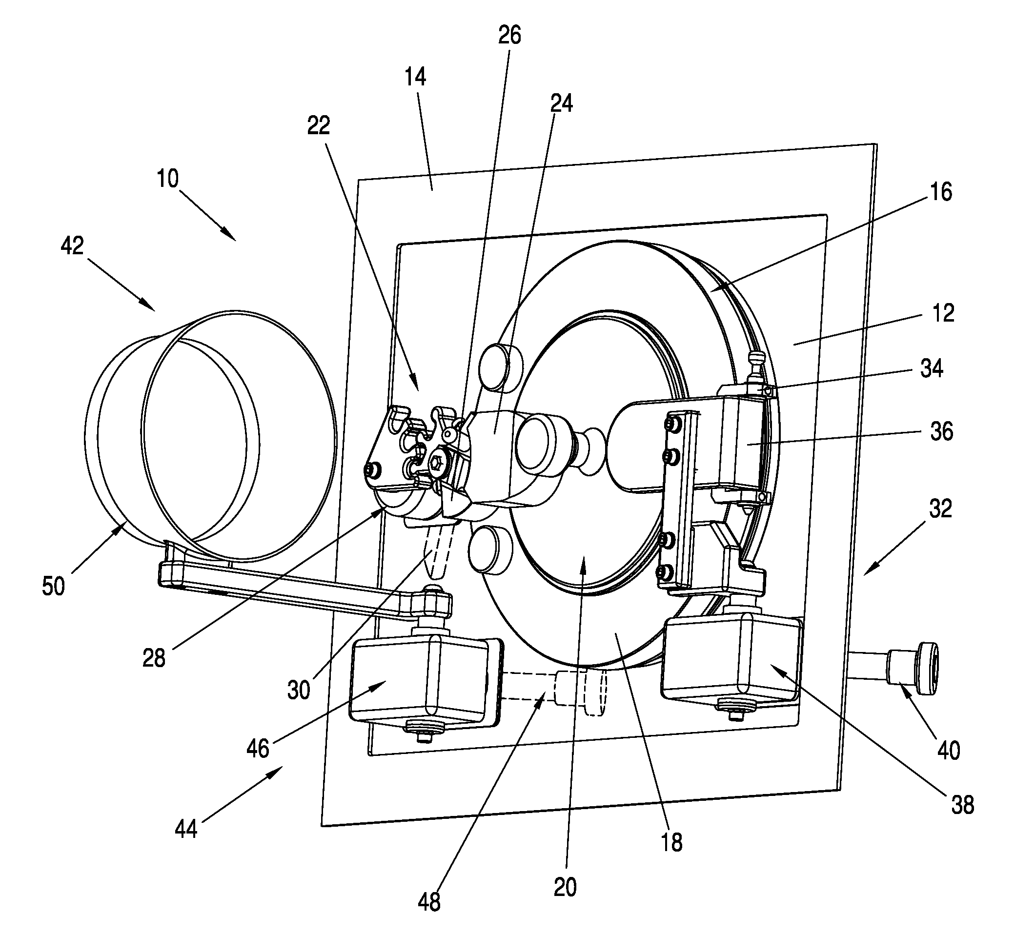 Externally operated alpha port system for use with a rapid transfer port