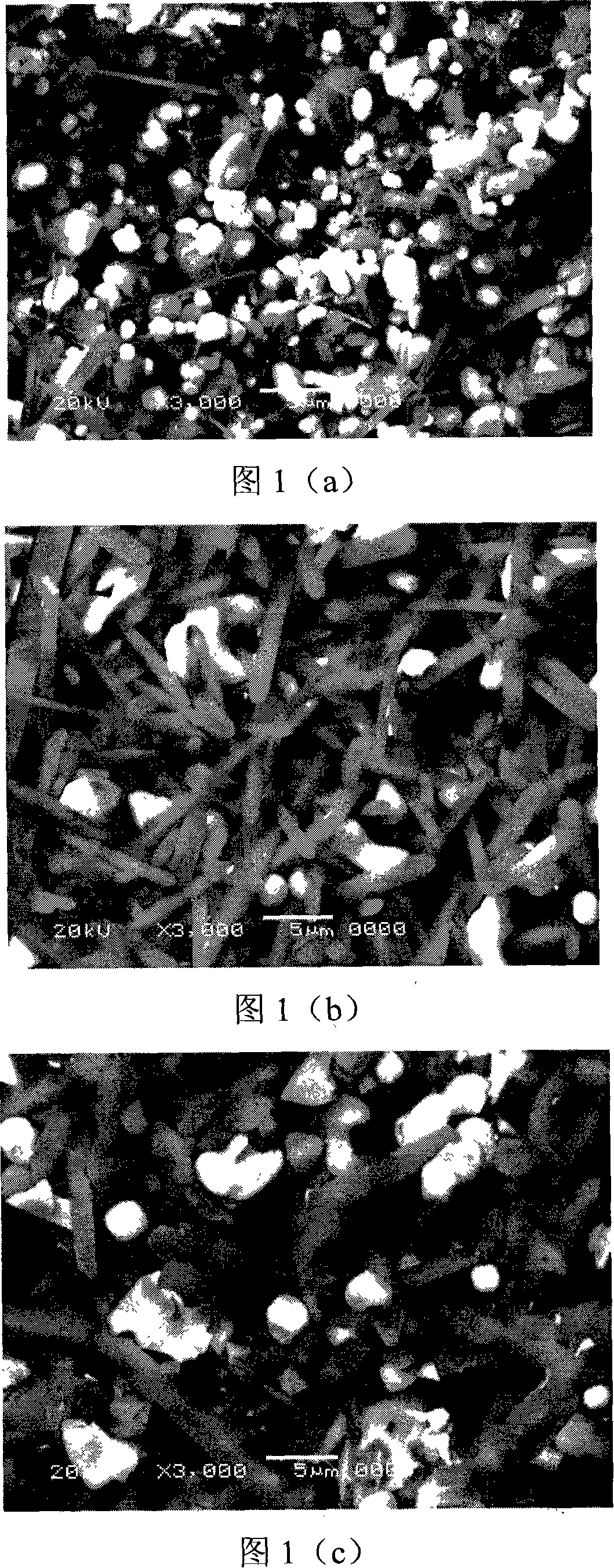 Method for preparing zirconium oxide/mullite crystal whisker multiple phase material