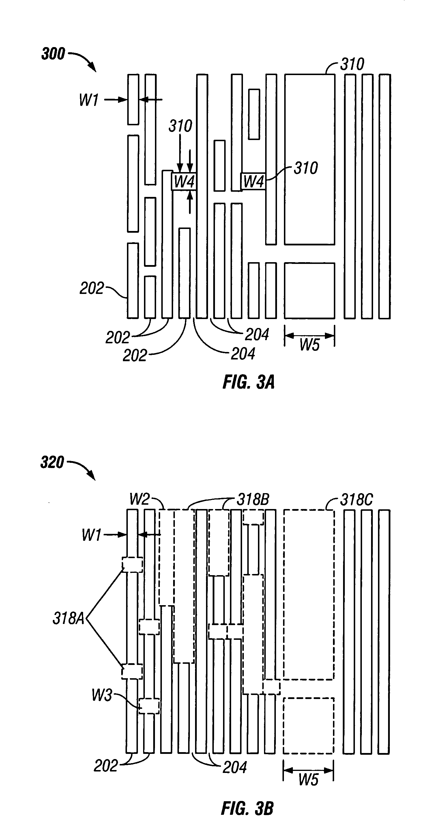 Composite optical lithography method for patterning lines of significantly different widths