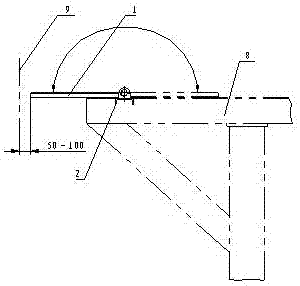 Overturn pedal for locomotive maintenance platform