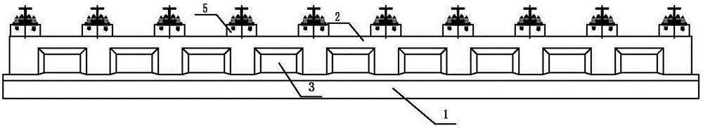 Medium and low speed maglev traffic engineering low line solid bearing-trail beam structure and construction method thereof