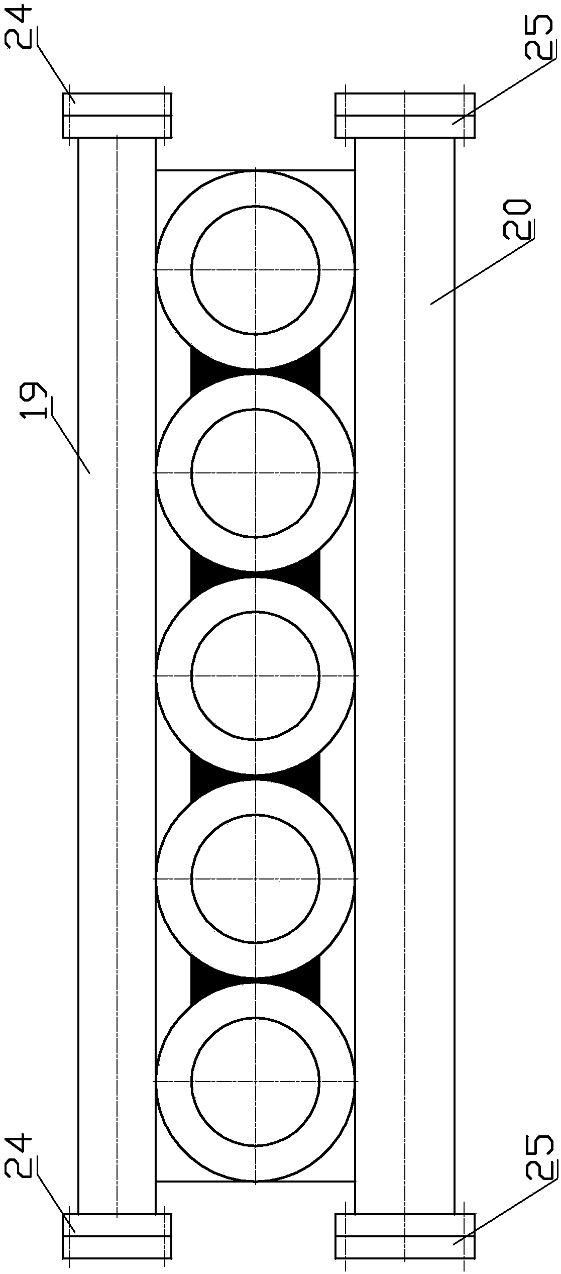 Fluid end of culvert body and pump body and machine body series combined structure