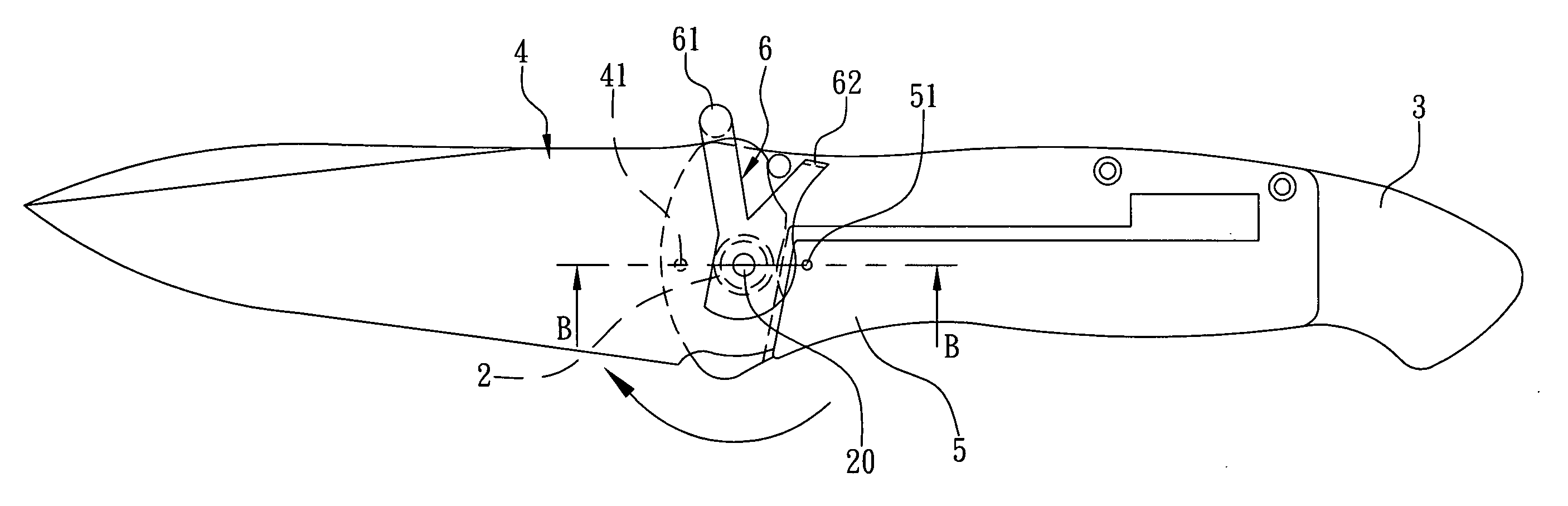 Foldable knife having switch element