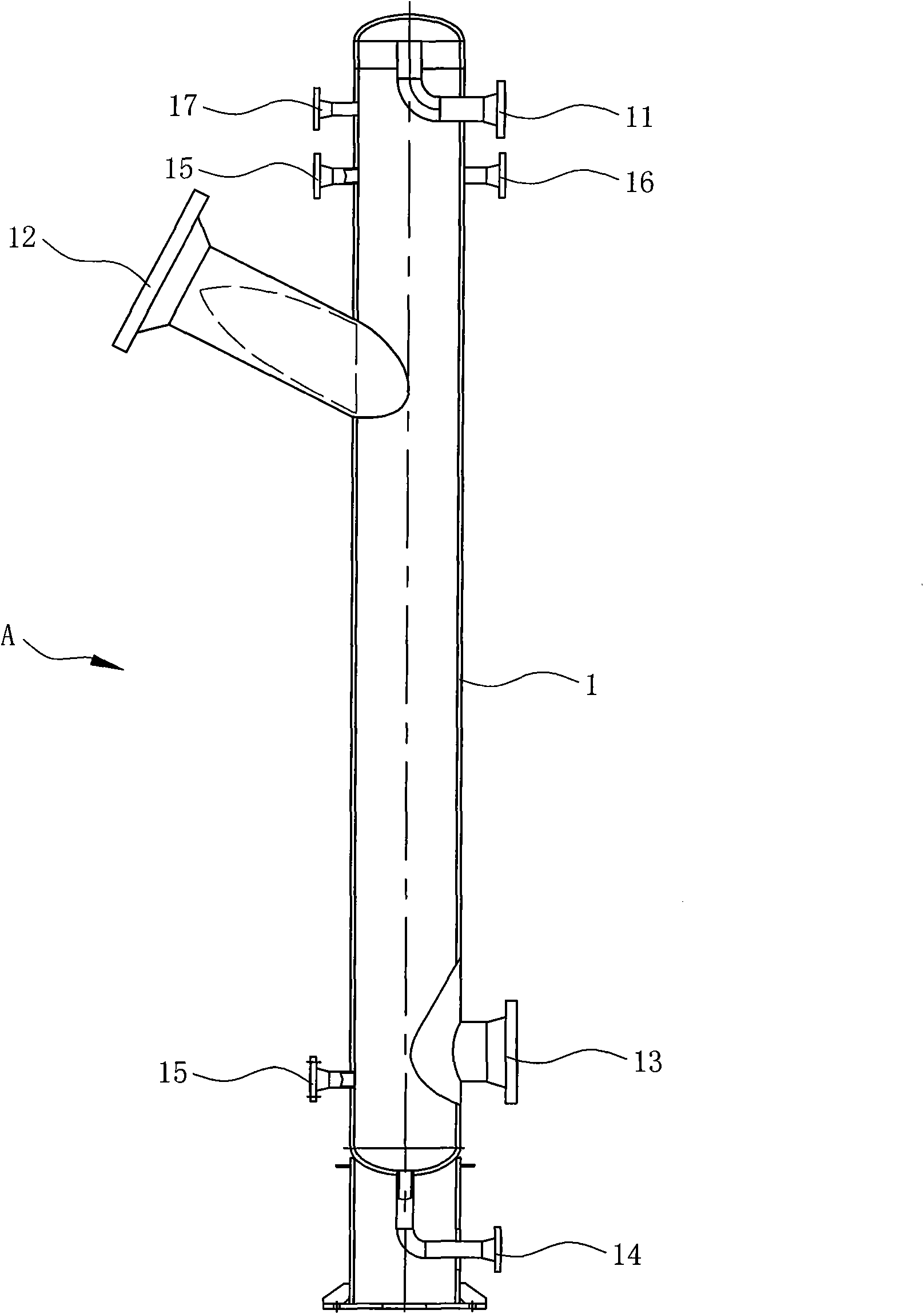 Gas-oil-water three-phase separating device