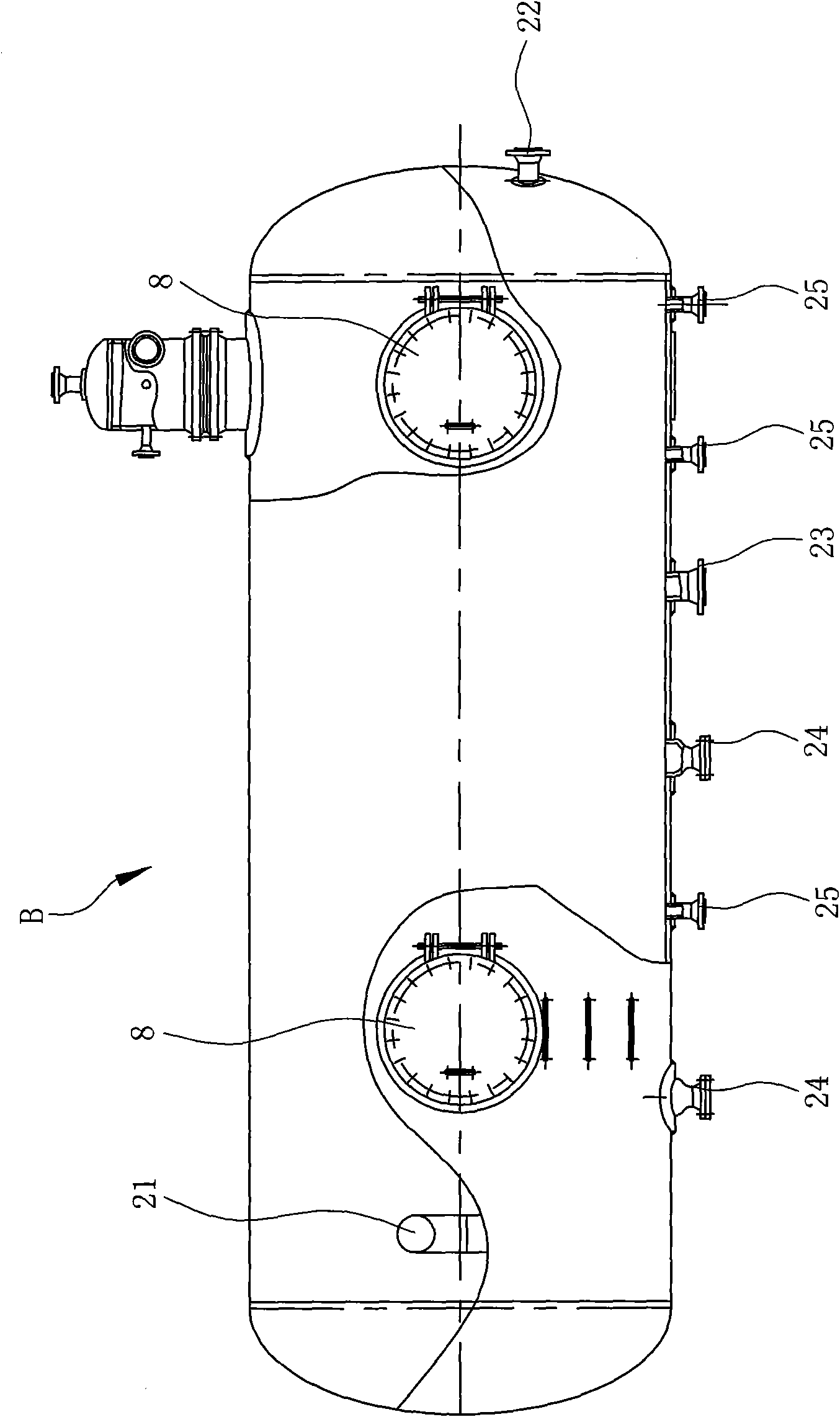 Gas-oil-water three-phase separating device