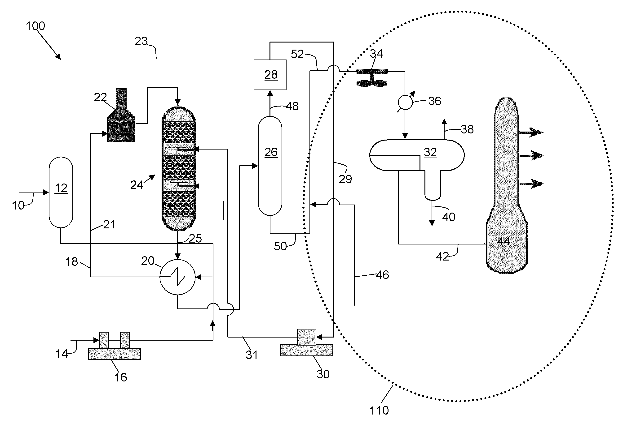 Ionic liquid desulfurization process incorporated in a low pressure separator